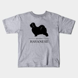 Havanese Black Silhouette Kids T-Shirt